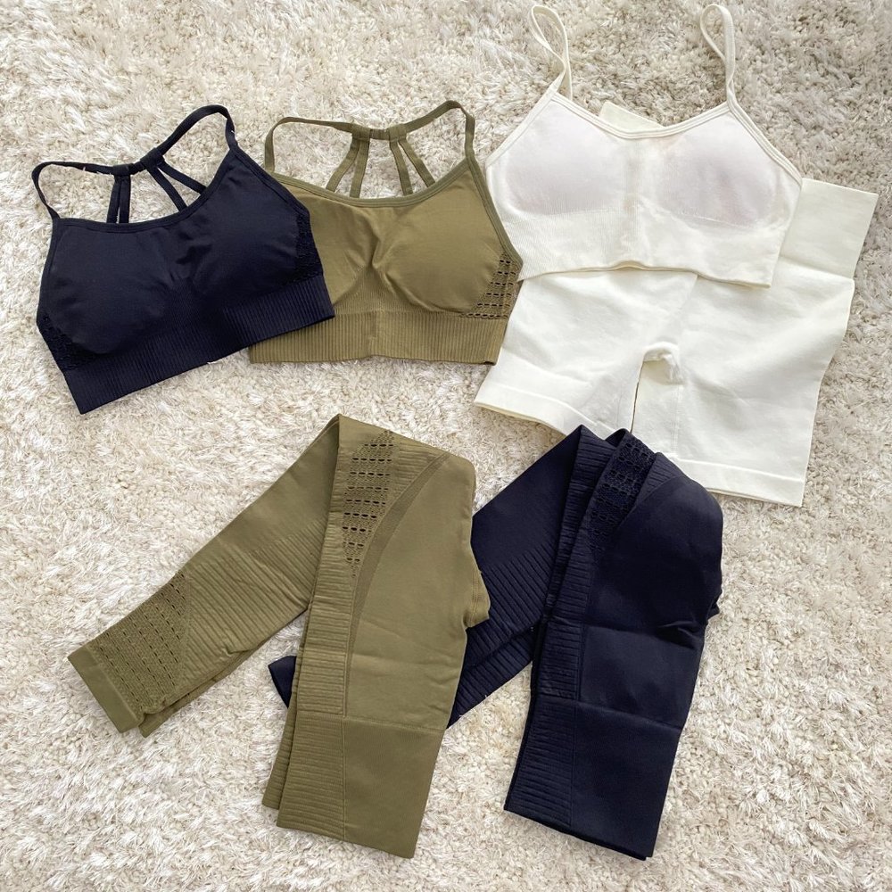 NEW 6 PC WORKOUT GYM GYMSHARK (SHORTS, BRA, LEGGINGS) YOGA LOT SIZE SMALL S XS
